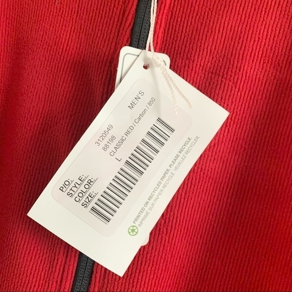 NWT Textured Fleece Jacket Classic Gray Red Pullover Corduroy - Picture 11 of 13